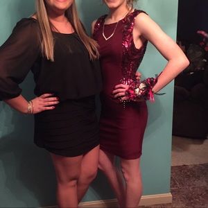 Red/maroon tight dress